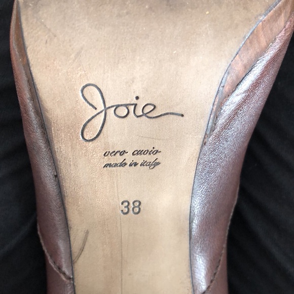 Joie vintage style platform brown leather lace up heels size 38 - Picture 6 of 12